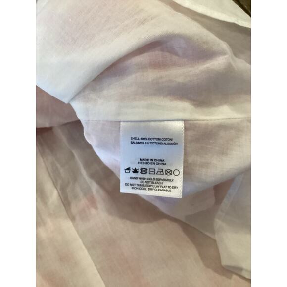 Stellah  Ruffle Tiered Mini sun Dress Button Front Cotton Red white  S - Picture 8 of 10